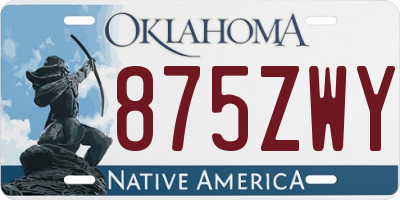 OK license plate 875ZWY