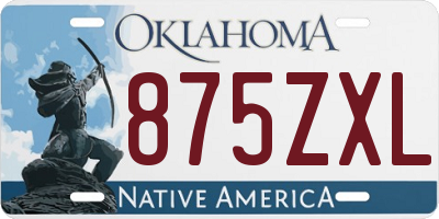 OK license plate 875ZXL