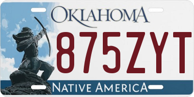 OK license plate 875ZYT