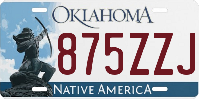 OK license plate 875ZZJ