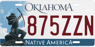 OK license plate 875ZZN