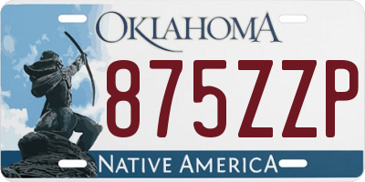 OK license plate 875ZZP