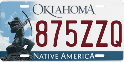 OK license plate 875ZZQ