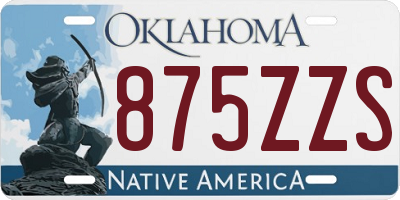 OK license plate 875ZZS