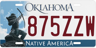 OK license plate 875ZZW