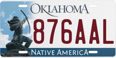 OK license plate 876AAL