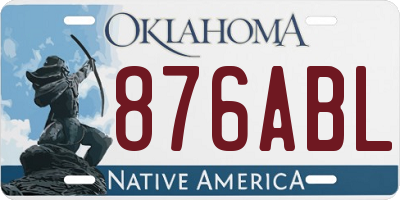 OK license plate 876ABL