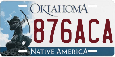 OK license plate 876ACA