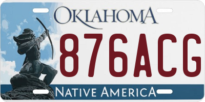 OK license plate 876ACG