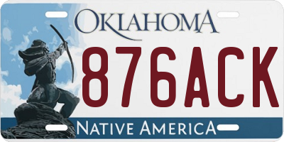 OK license plate 876ACK