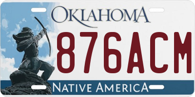 OK license plate 876ACM