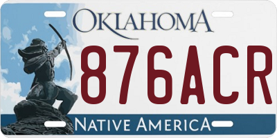 OK license plate 876ACR