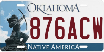 OK license plate 876ACW