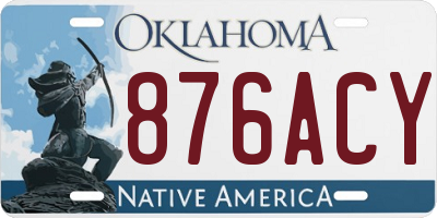 OK license plate 876ACY