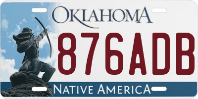 OK license plate 876ADB