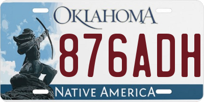 OK license plate 876ADH