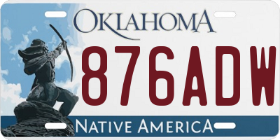OK license plate 876ADW