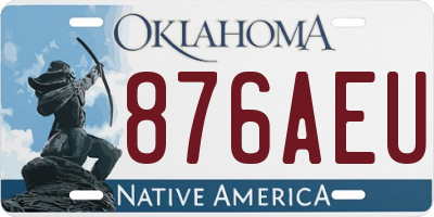 OK license plate 876AEU