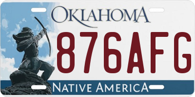 OK license plate 876AFG