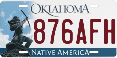 OK license plate 876AFH