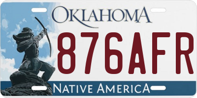 OK license plate 876AFR