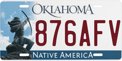 OK license plate 876AFV