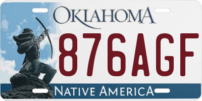 OK license plate 876AGF