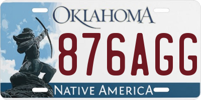 OK license plate 876AGG