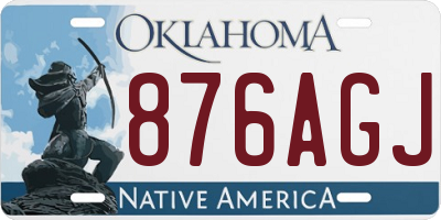 OK license plate 876AGJ