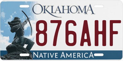 OK license plate 876AHF
