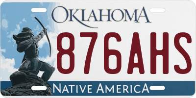 OK license plate 876AHS