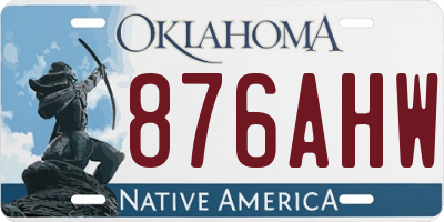 OK license plate 876AHW