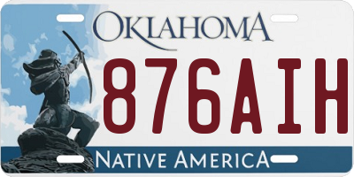 OK license plate 876AIH