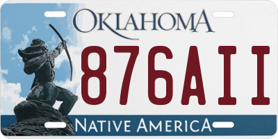 OK license plate 876AII