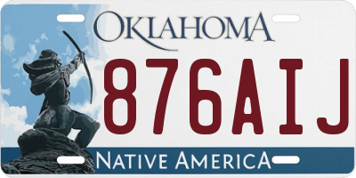 OK license plate 876AIJ