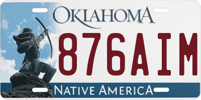 OK license plate 876AIM