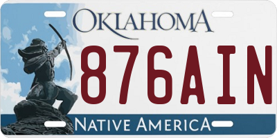 OK license plate 876AIN