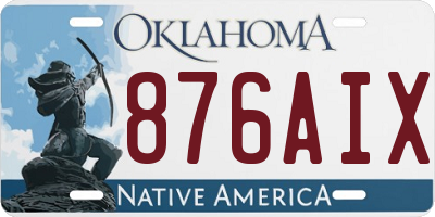 OK license plate 876AIX