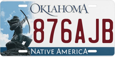 OK license plate 876AJB