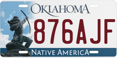 OK license plate 876AJF