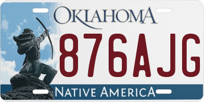 OK license plate 876AJG