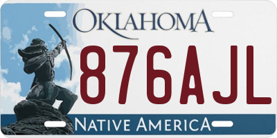 OK license plate 876AJL