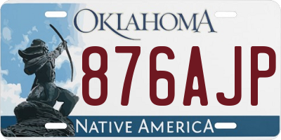OK license plate 876AJP