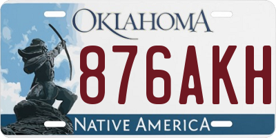 OK license plate 876AKH