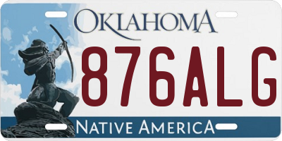 OK license plate 876ALG