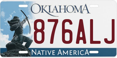 OK license plate 876ALJ