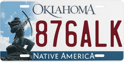 OK license plate 876ALK