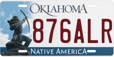 OK license plate 876ALR