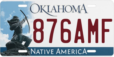 OK license plate 876AMF