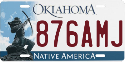 OK license plate 876AMJ